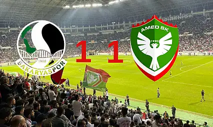 Amedspor, Sakarya'da ilk yarıda üstünlüğünü koruyamadı: 1-1