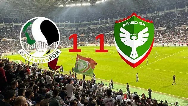 Amedspor, Sakarya'da ilk yarıda üstünlüğünü koruyamadı: 1-1