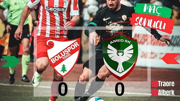 Amedspor, zorlu Boluspor maçında 9 kişiyle beraberlik İle ayrıldı