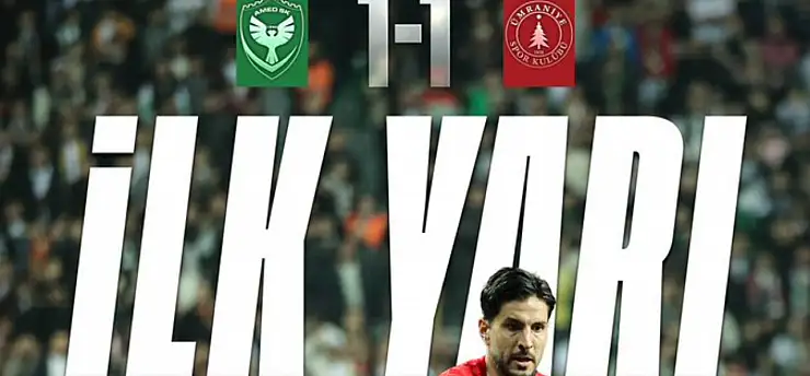 Amedspor – Ümraniyespor maçında ilk yarı 1-1! Diyarbakır'da gol düellosu