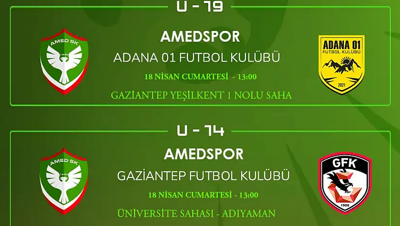 Amedspor Akademi sahne alıyor! Aynı gün 2 kritik maç