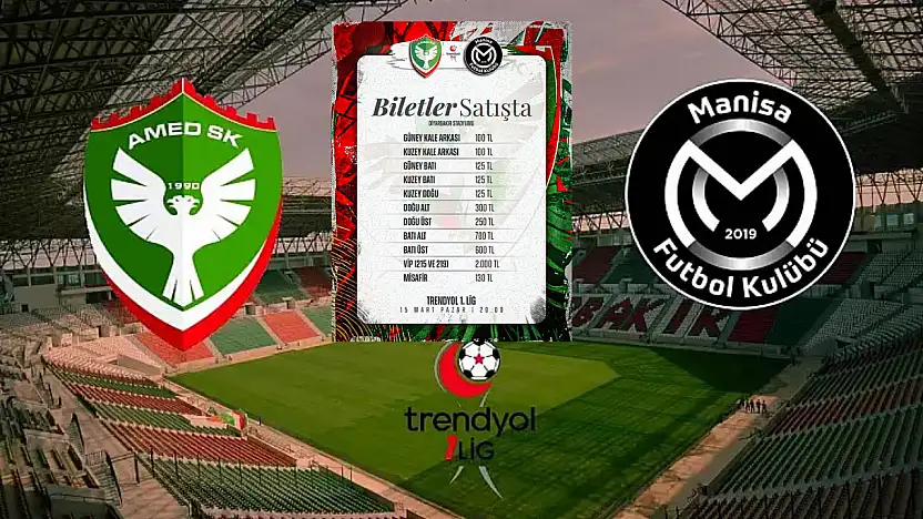 Amedspor – Manisa FK maçı biletleri açıklandı: Tribün fiyatları dikkat çekti