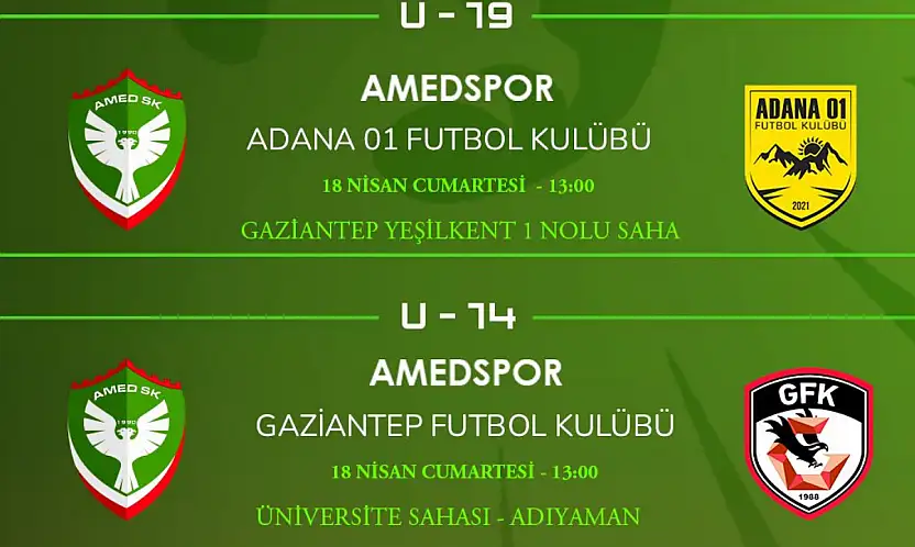 Amedspor Akademi sahne alıyor! Aynı gün 2 kritik maç